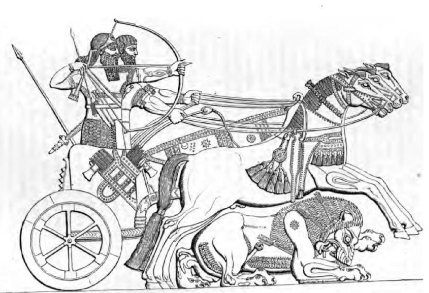 Nimrud - Neo-Assyrian lion-hunt - 1867