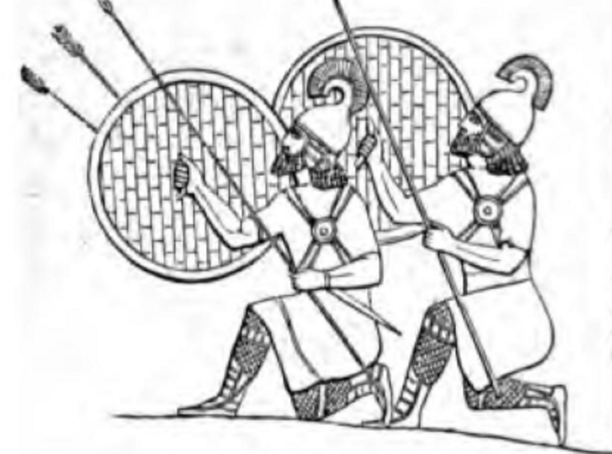 Nineveh - Neo-Assyrian soldiers forming a phalanx - 1867