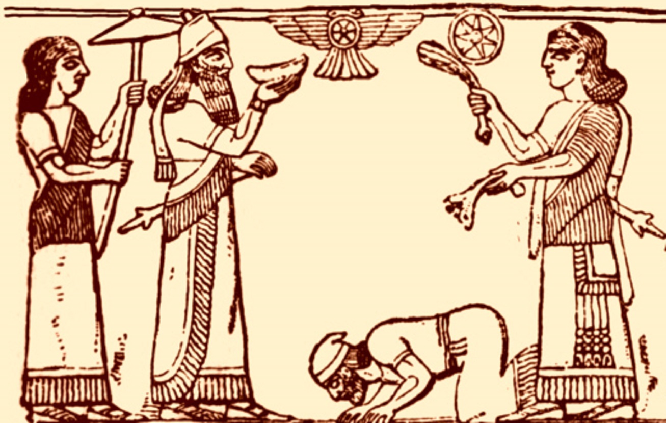 King Jehu of Israel bows before Shalmaneser III of Assyria.