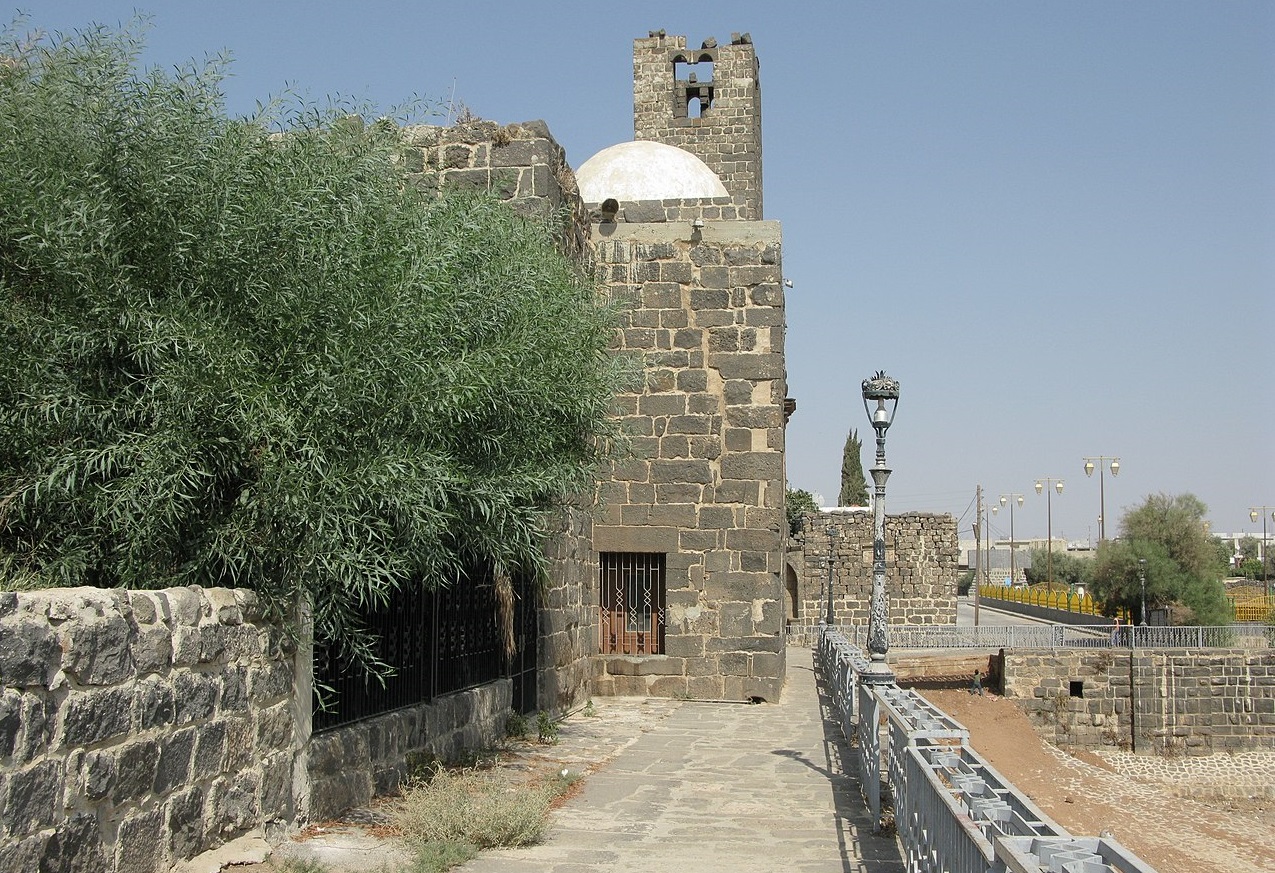 Walls of the large Ancient Roman theater in Bosra - 2008