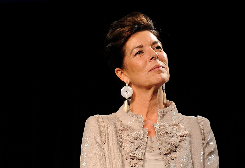 Princess Caroline of Monaco in beige top