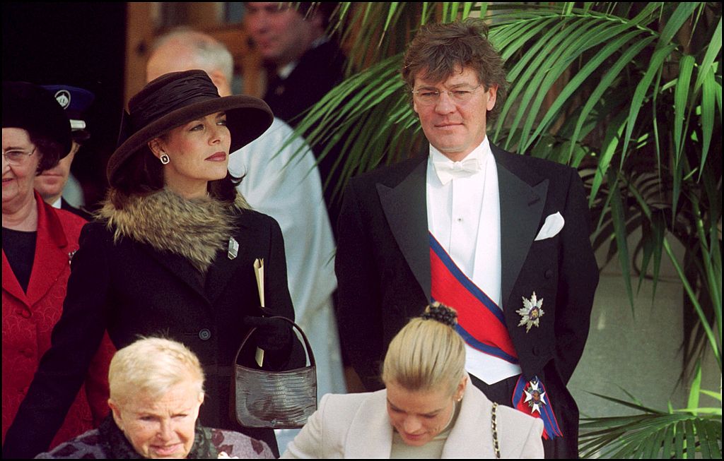 Caroline and Ernst August leave Ste Devote church after the mass