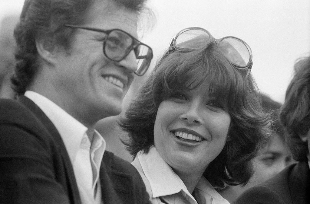 Caroline of Monaco and Philippe Junot during a match at the French Open