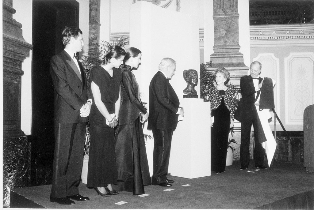 Stefano Casiraghi, Princess Stephanie, Princess Caroline, Prince Ranier III, First Lady Nancy Reagan and Secretary Robert Adams