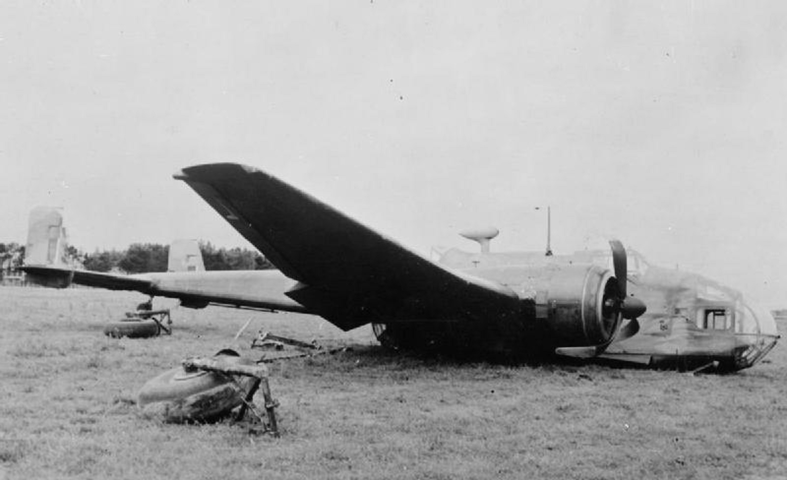 Crushed plane on land - WW2 - 1939 - 1945
