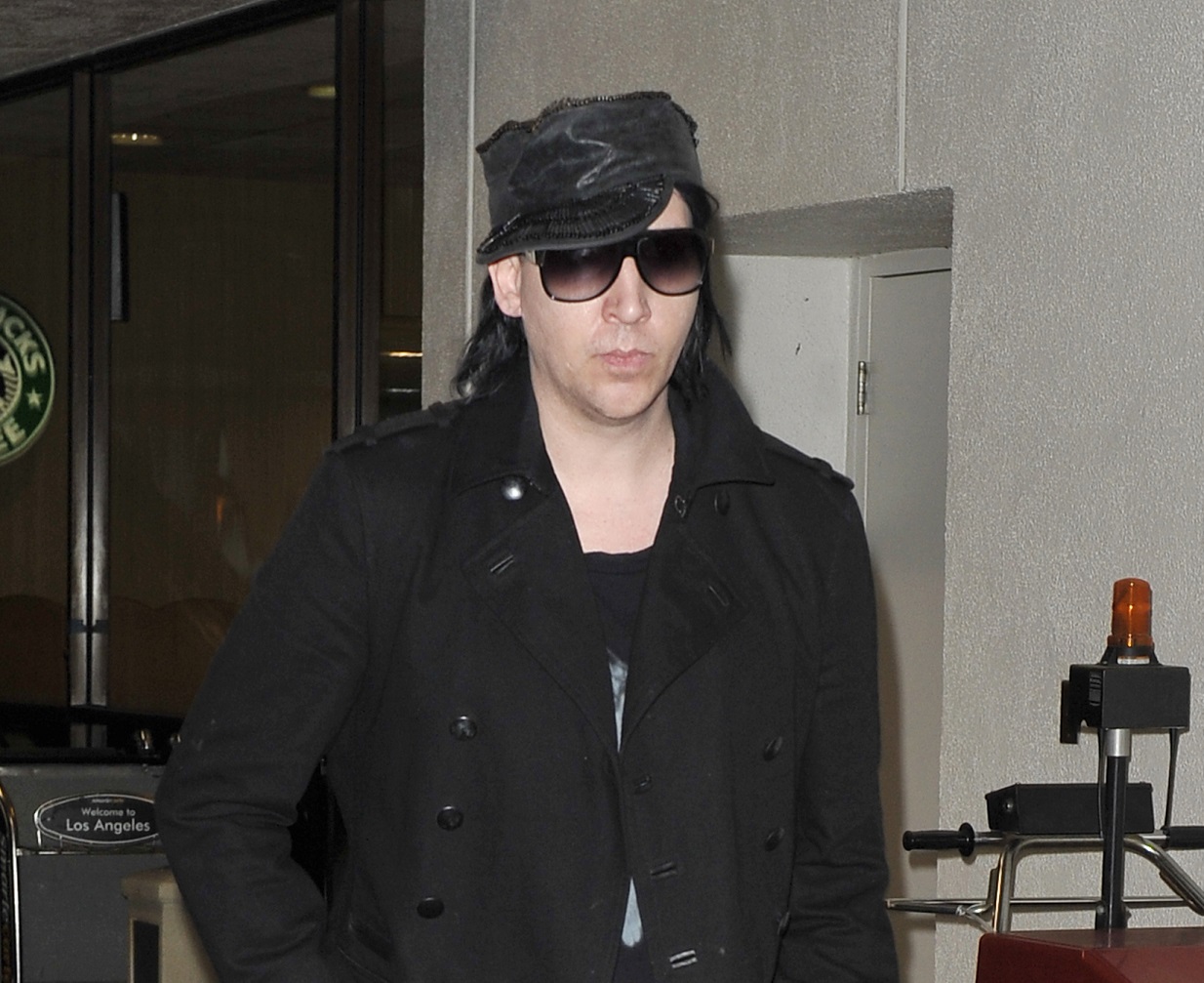 Marilyn Manson is seen at LAX. in Los Angeles, California - 2010