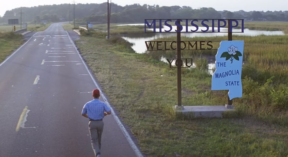 Tom Hanks as Forrest Gump running