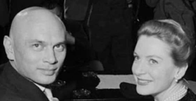 Screen stars Yul Brynner and Deborah Kerr offer pleasing smiles