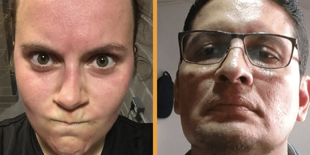 Gym teacher is holding a class at school with students.