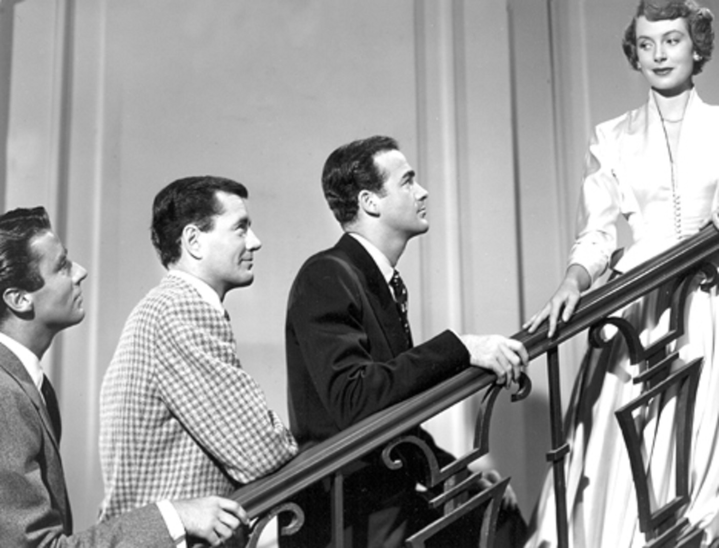 Peter Lawford, Robert Walker, Mark Stevens and Deborah Kerr - 1950