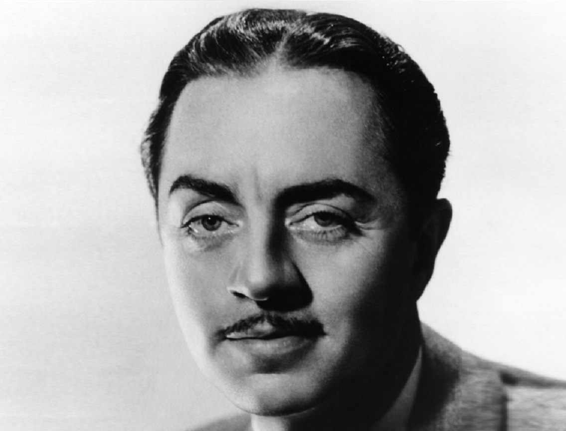 B&W photo of William Powell looking at camera.