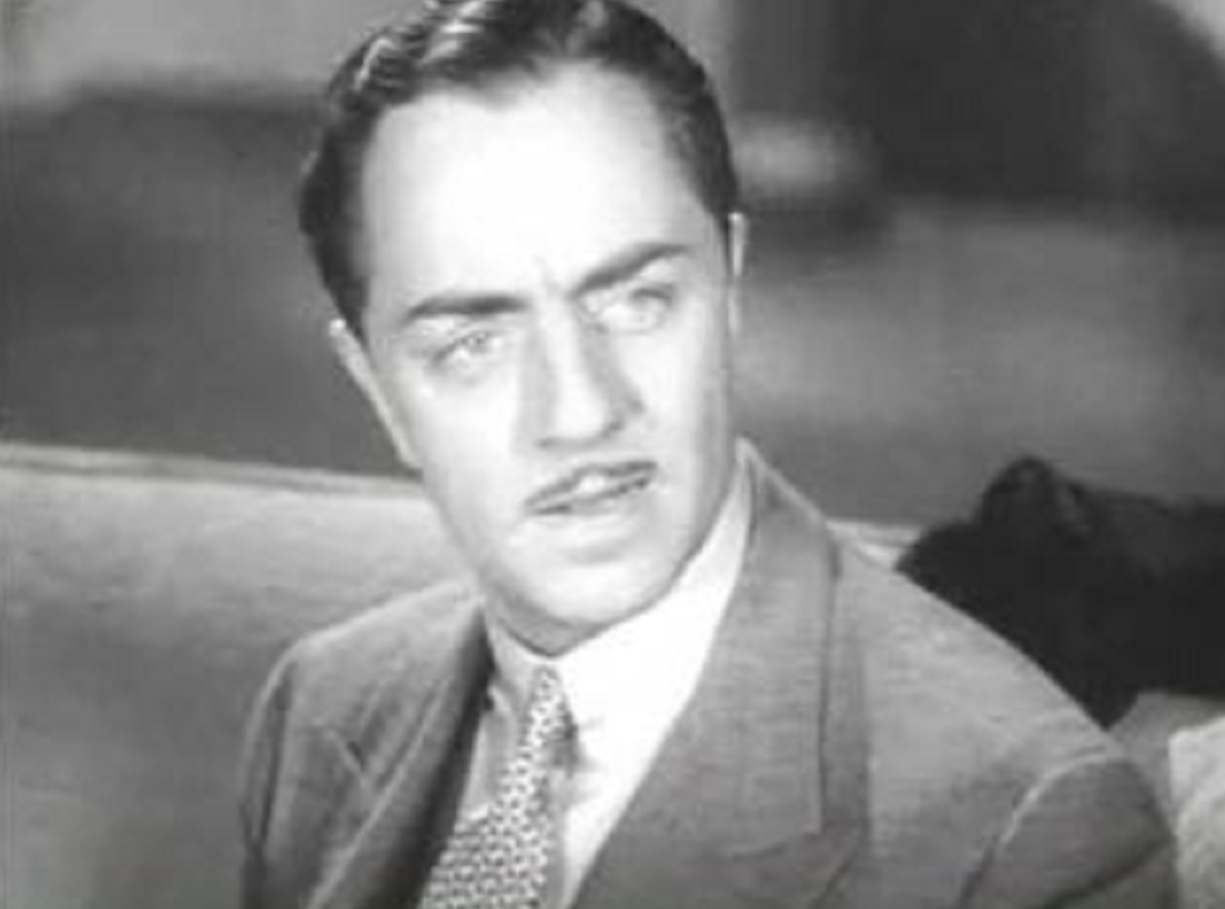 Cropped screenshot of William Powell from the film The Ex-Mrs. Bradford - 1936