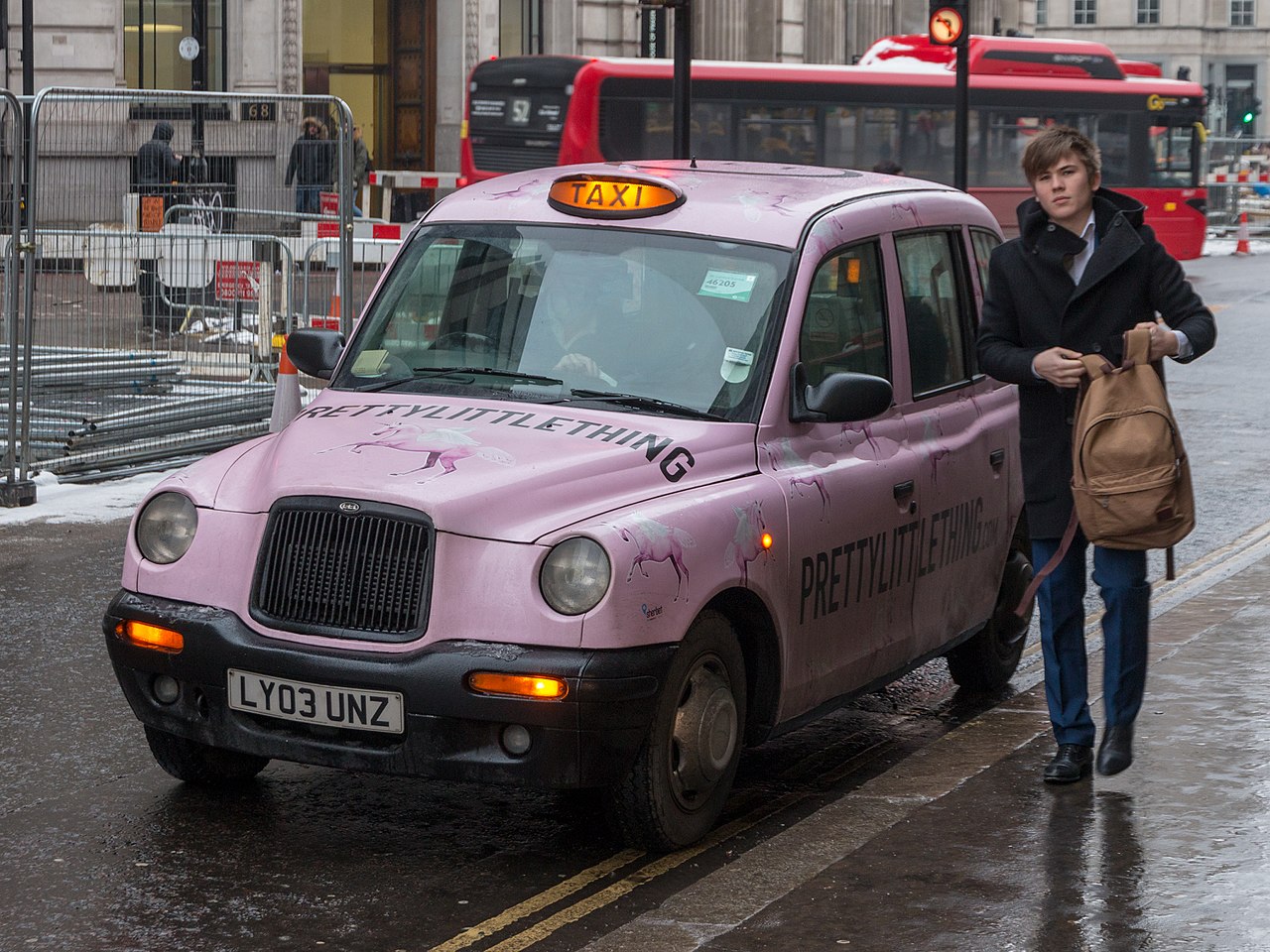 Pink taxi in London - 2018