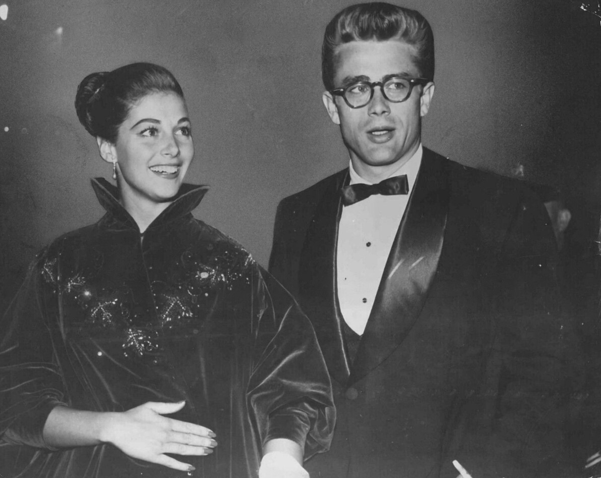 James Dean and Pier Angeli at the premiere of 