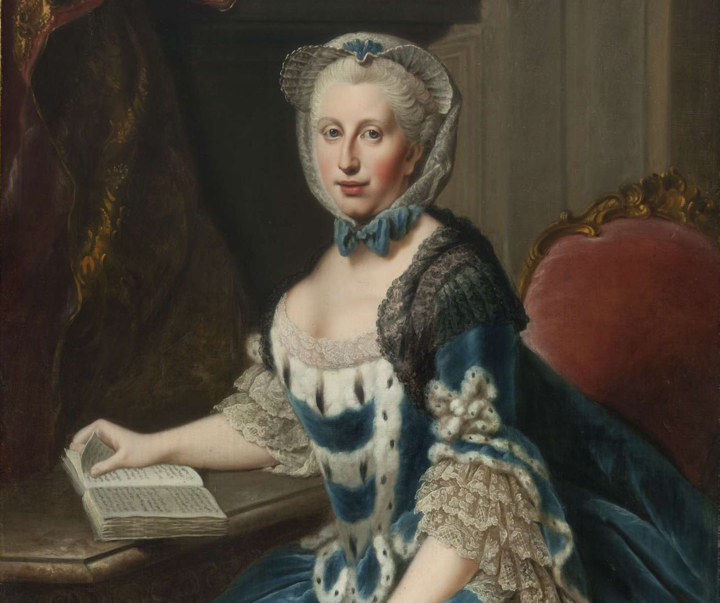 Augusta of Great Britain, duchess of Brunswick in blue dress