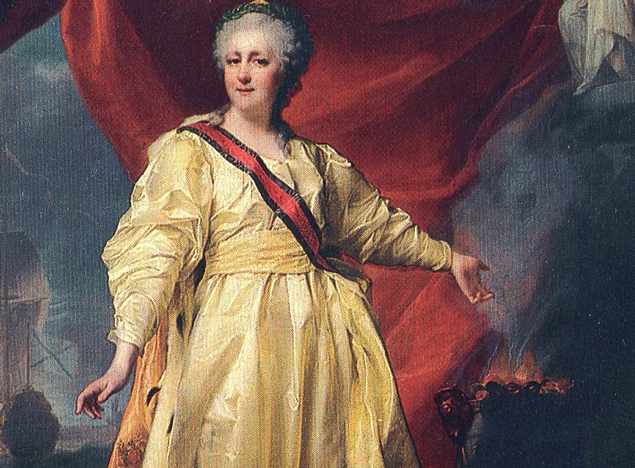 Empress Catherine The Great circa 1770 in yellow dress