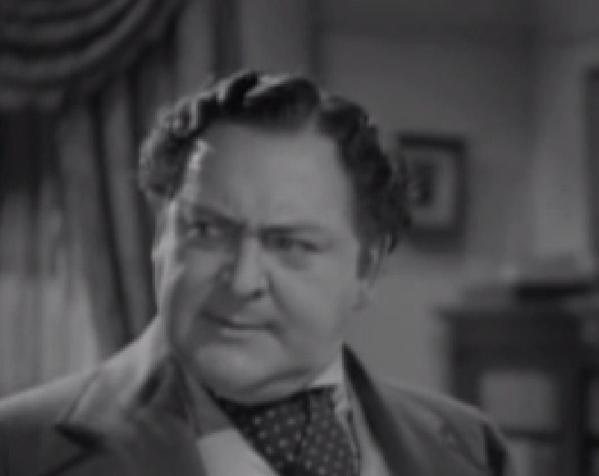 Screenshot of James Fisk (Edward Arnold) looking upset - from The Toast of New York (1937)