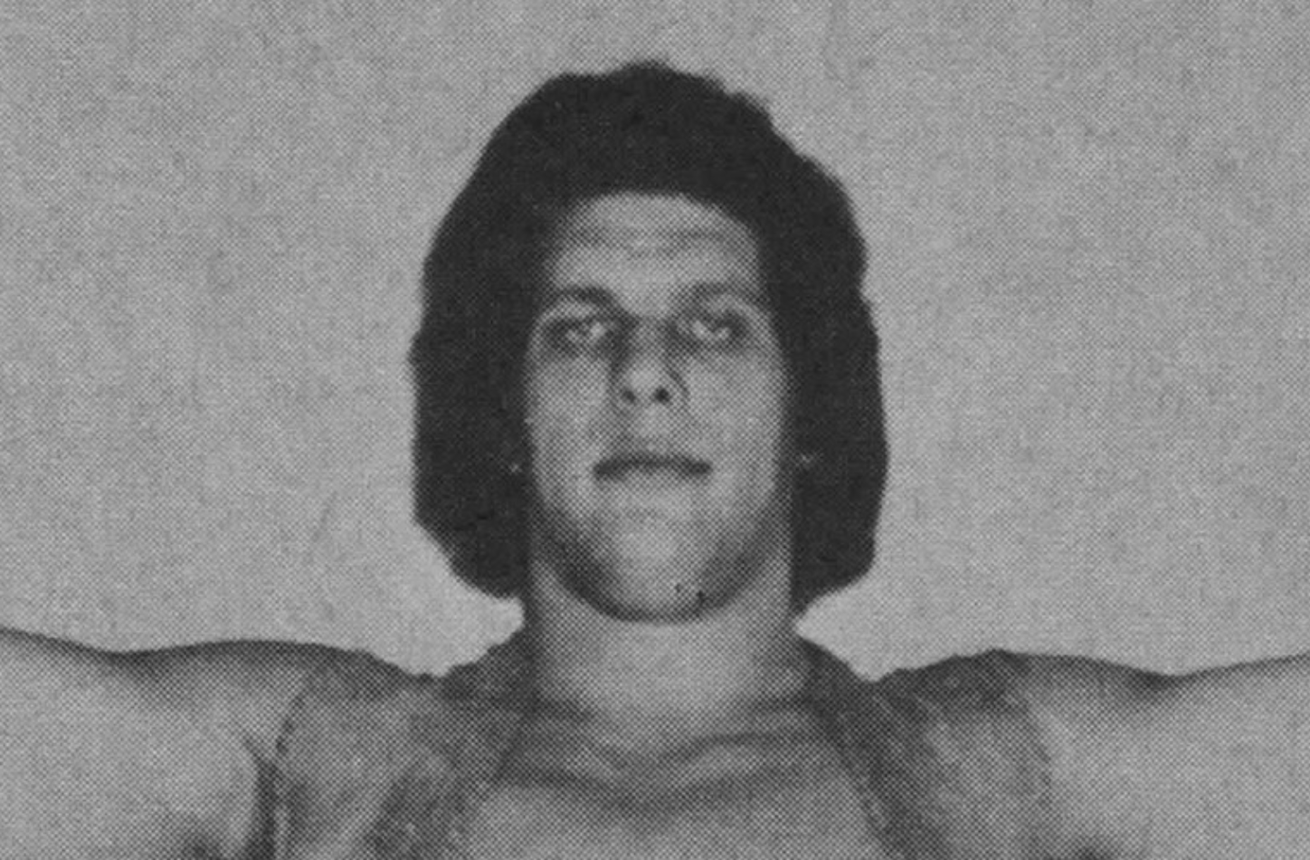French professional wrestler André the Giant Date 1973 with lifted hands