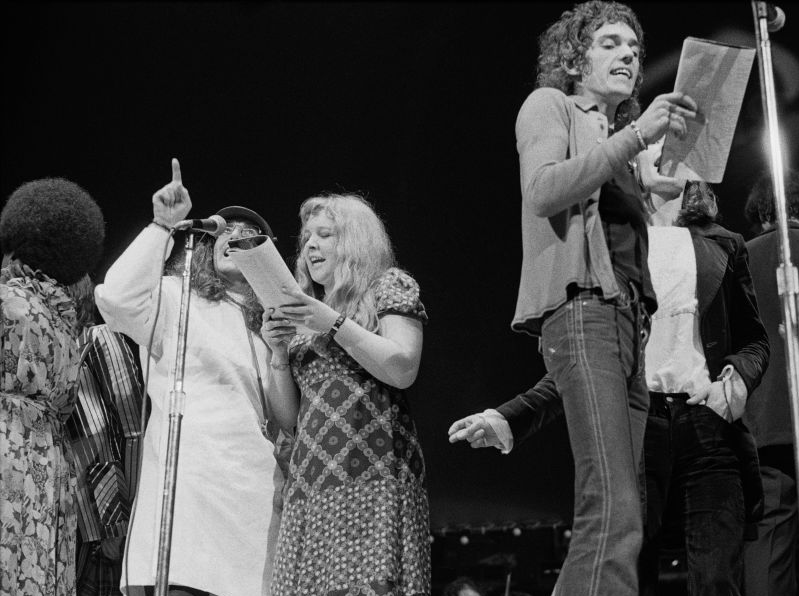Cast members performing in the stage version of the Who's rock opera 'Tommy'