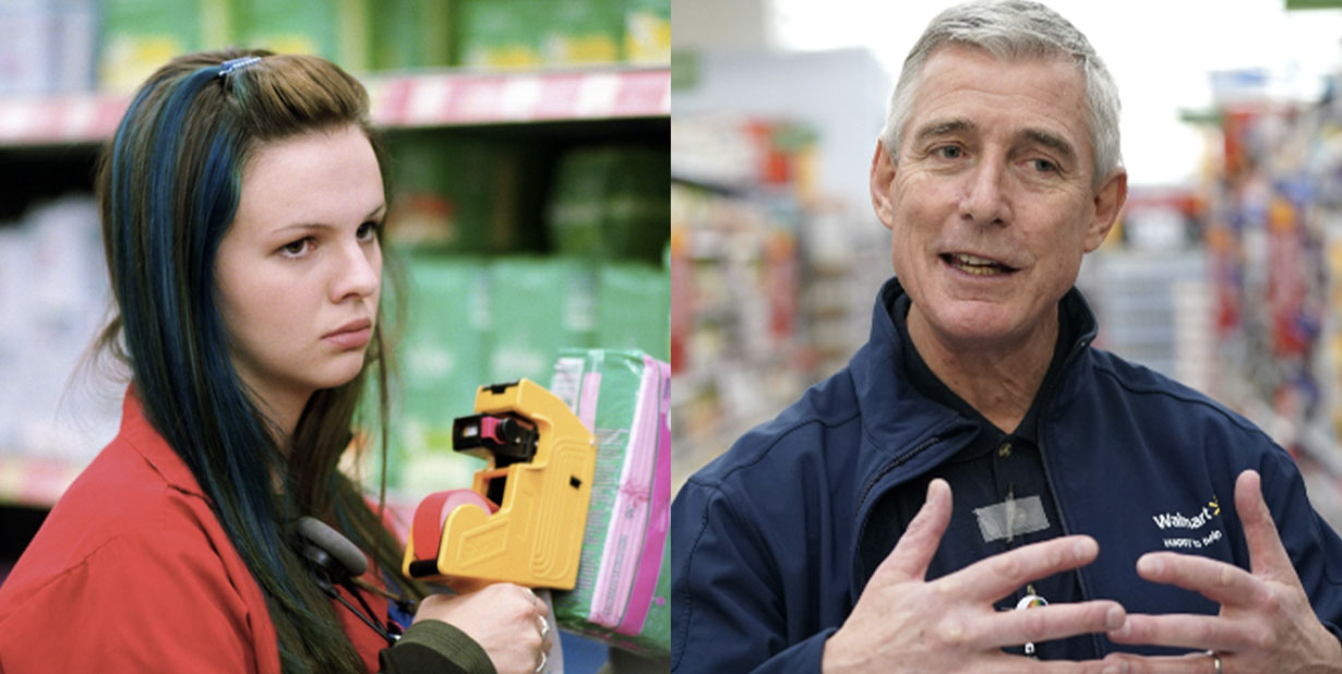 Retail employee split image