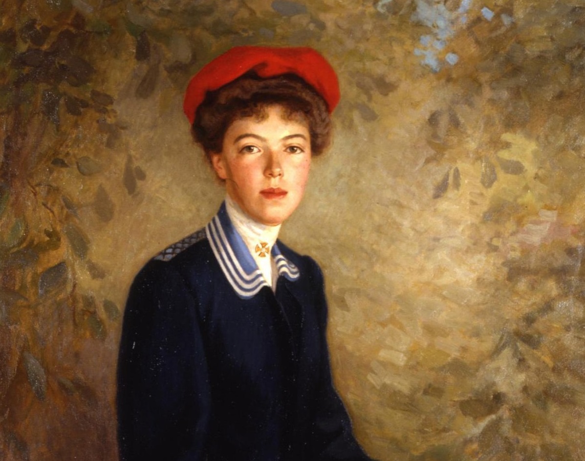 Portrait painting of Olga Alexandrovna on the walk - 1908