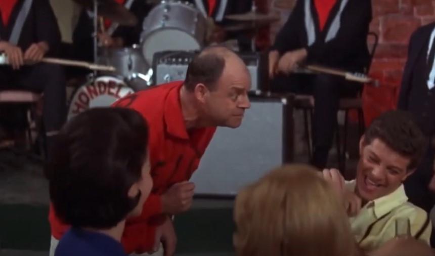 Don Rickles in red sweatshirt