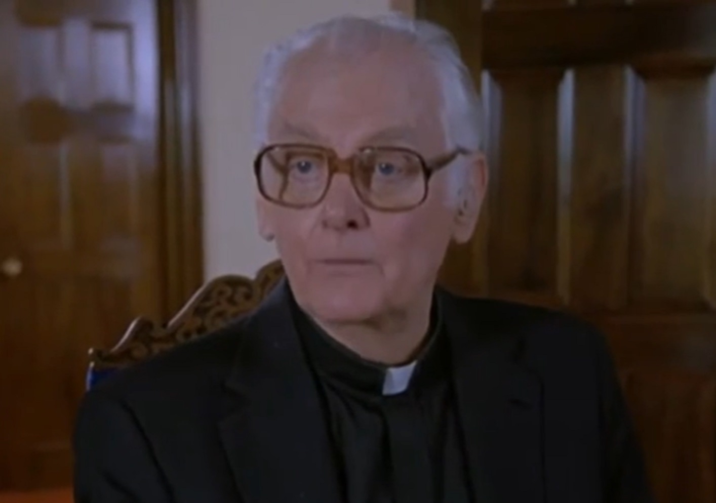 Screenshot of Art Carney wearing church clothes - from Miracle Of The Heart - A Boys Town Story (1986)