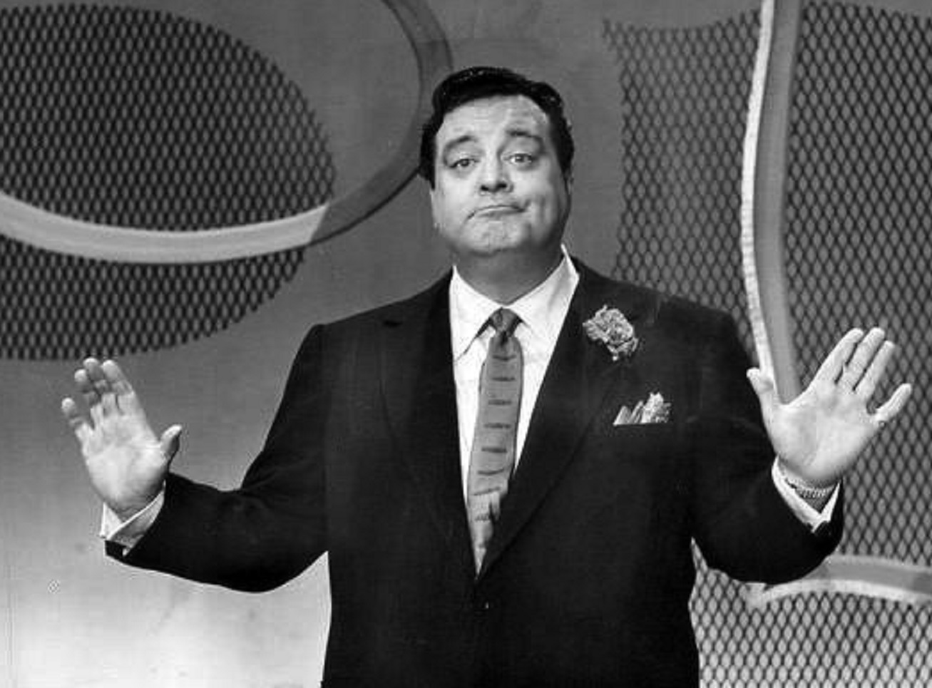 Promotional photo of Jackie Gleason for the game show, You're in the Picture. - 1961