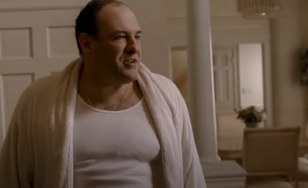 James Gandolfini as Tony Soprano in home wear