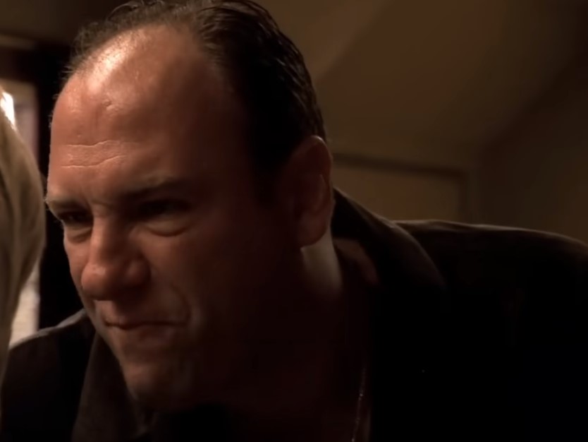 James Gandolfini as Tony Soprano angry yelling