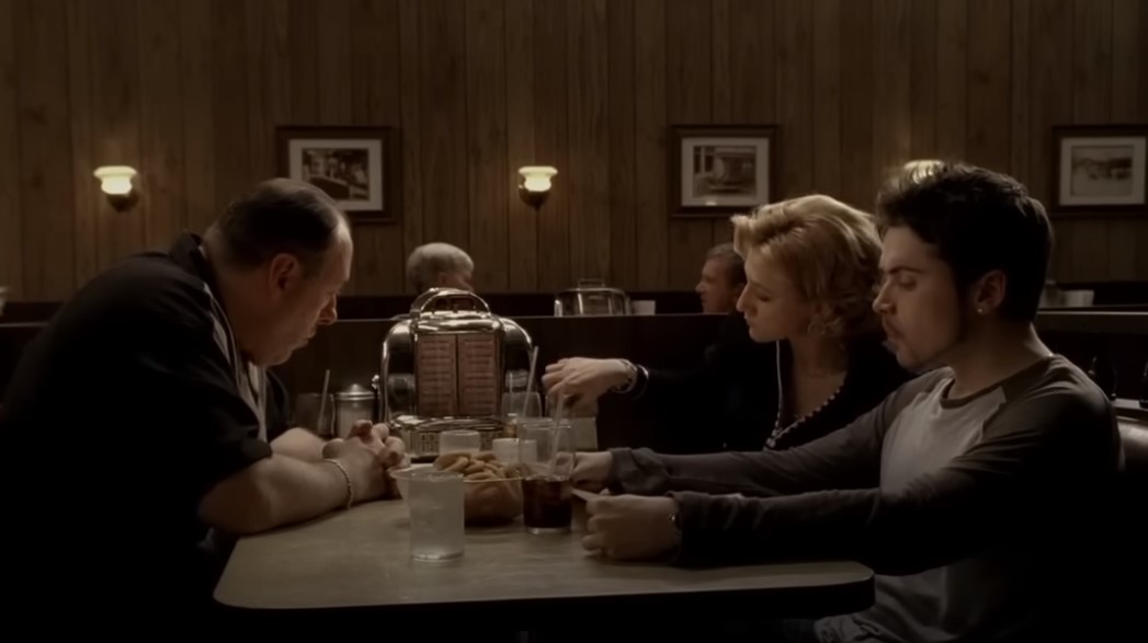 James Gandolfini as Tony Soprano in the last scene of the tv Show 