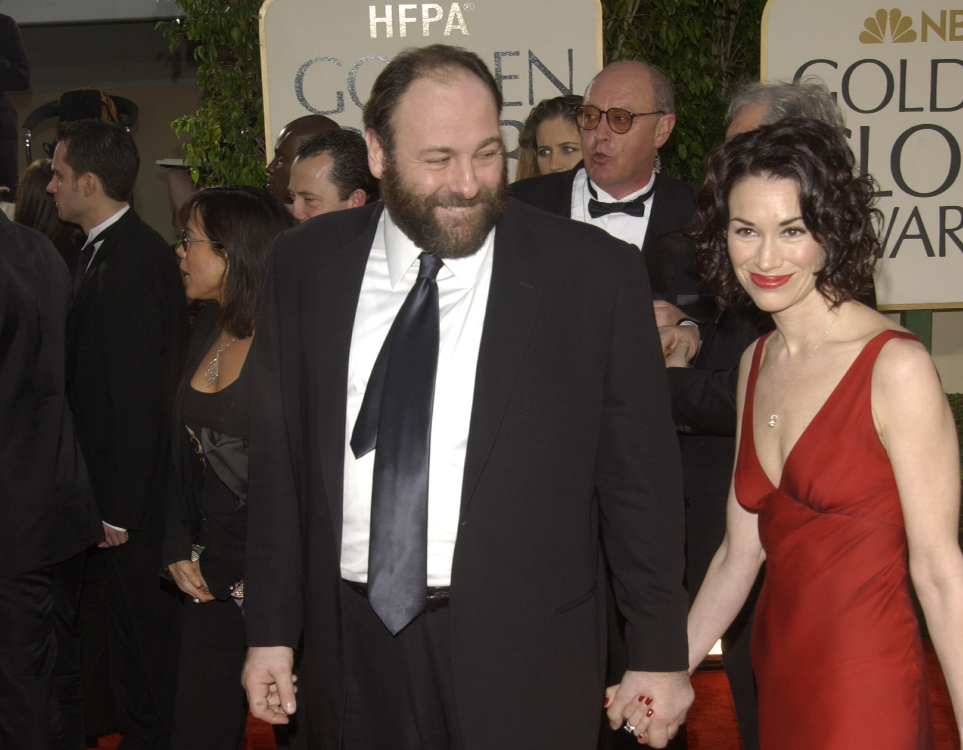 JAMES GANDOLFINI & date at the Golden Globe Awards