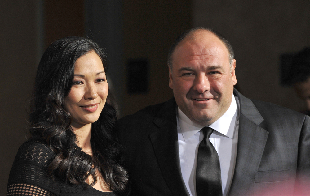 James Gandolfini & wife at the premiere of his movie 
