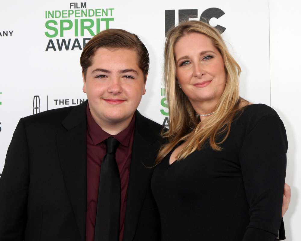 Marcy Gandolfini and son at an event