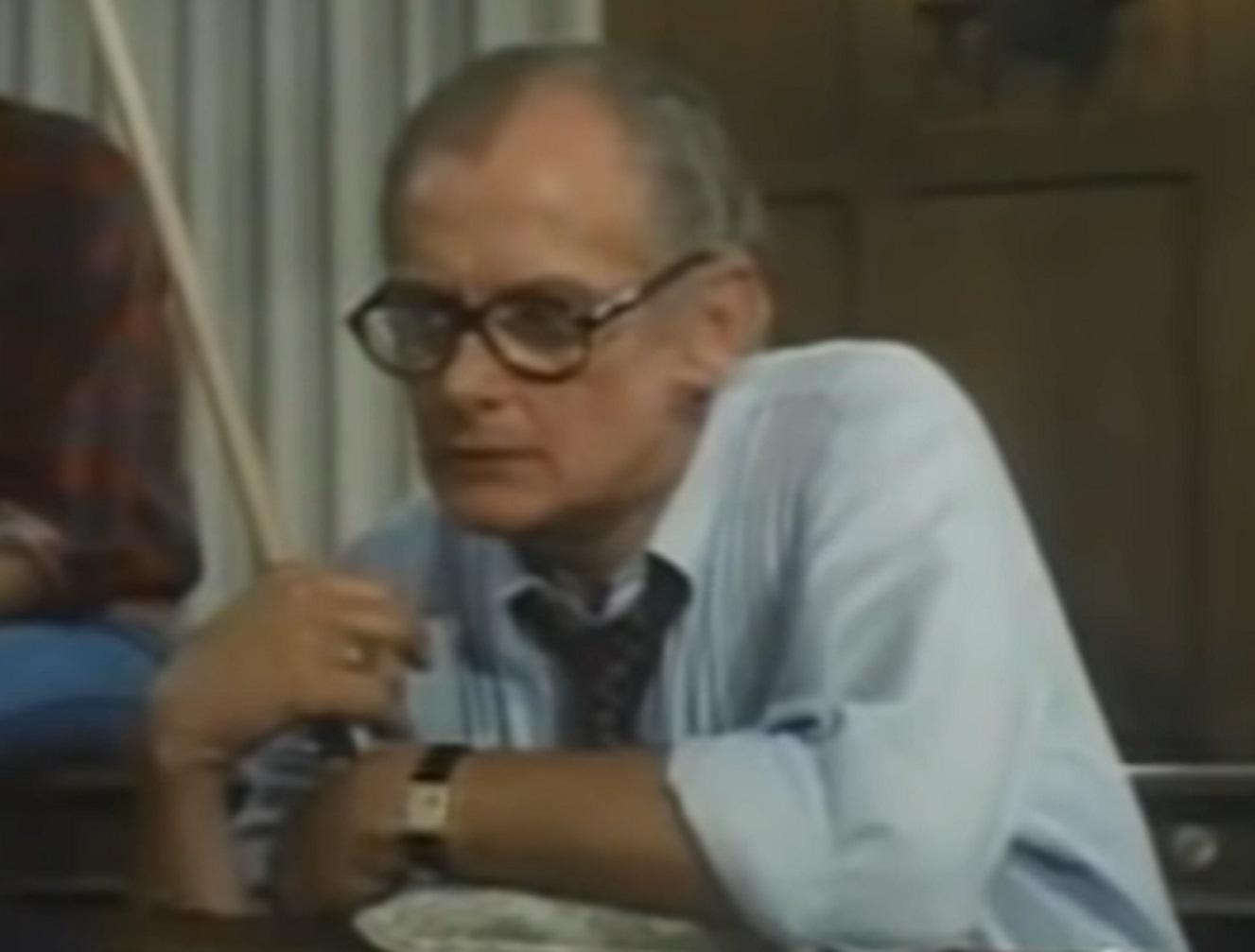 Screenshot of Art Carney wearing white shirt and tie - from Katherine (1975)