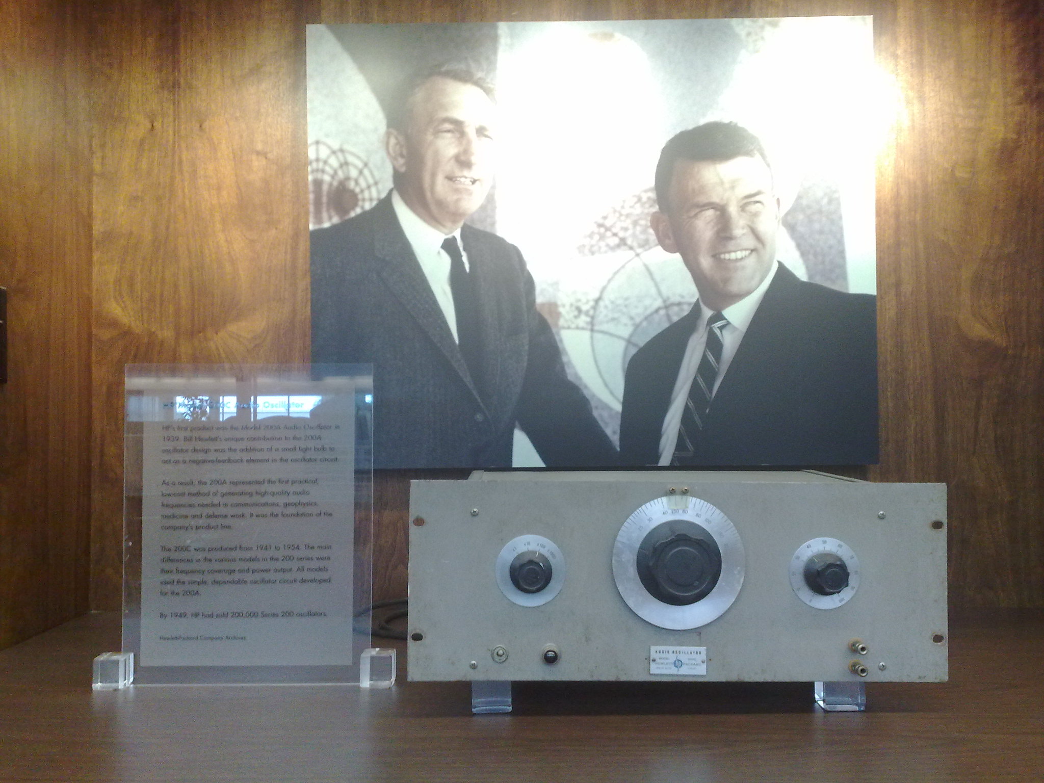 HP's first product, sitting outside of Bill and Dave's office