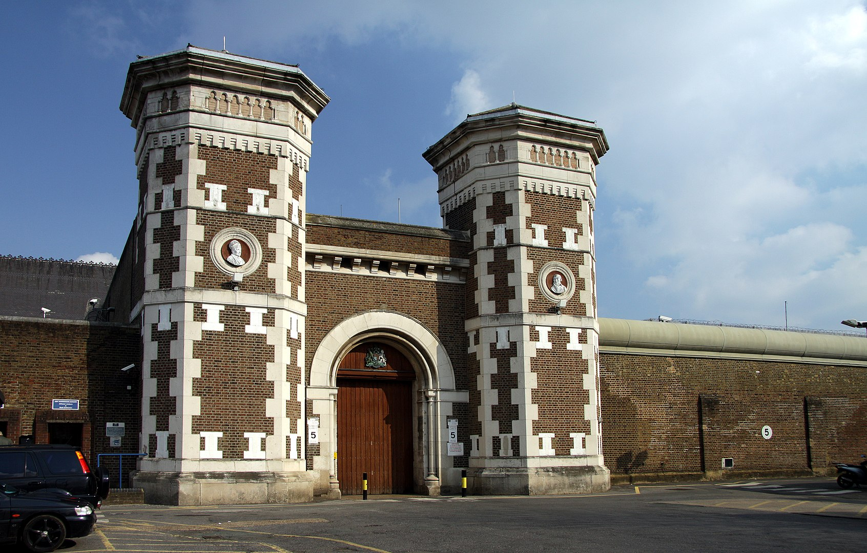 Main gate to the HM Prison Wormwood Scrubs in spring 2013