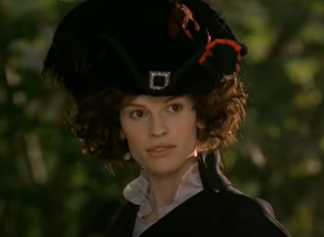 Screenshot: Jeanne St. Remy de Valois wearing black hat and black dress - from The Affair of the Necklace (2001)