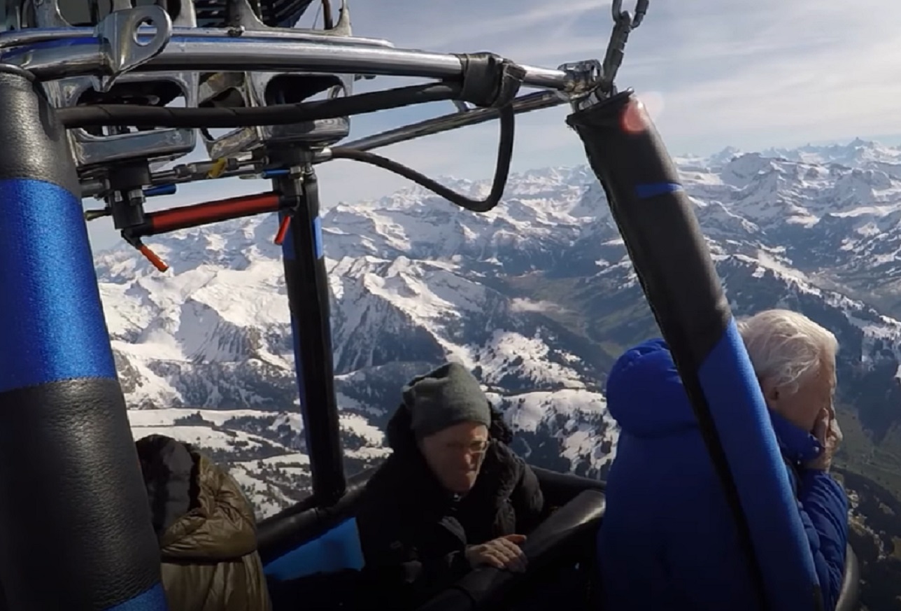 Screenshot of crew in hot air balloon- from Planet Earth (TV Series)