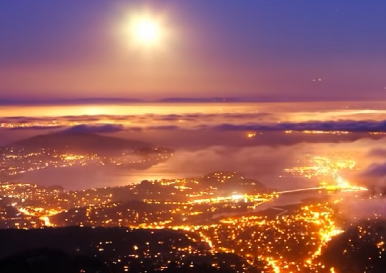 Screenshot image of town at night - from Planet Earth (TV Series)