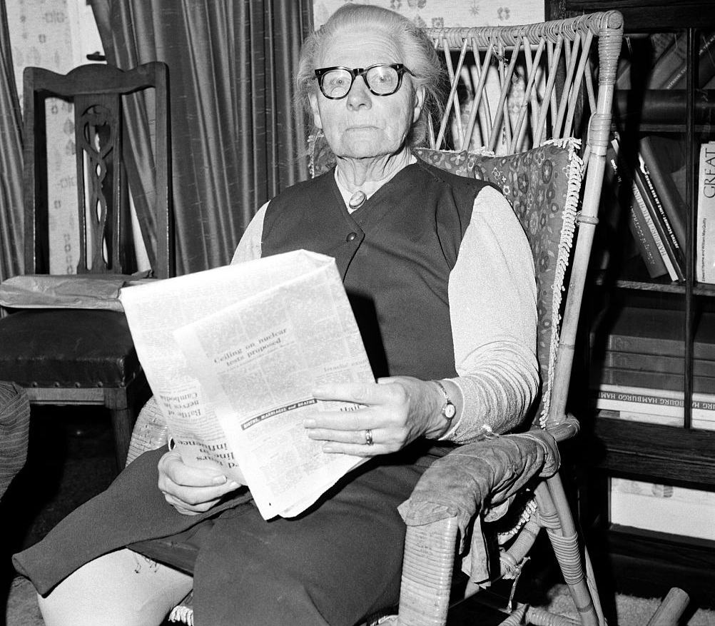 Mrs. Rosina Stonehouse, his mother sitting at home