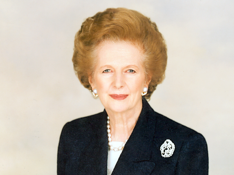 Margaret Thatcher in blue jacket