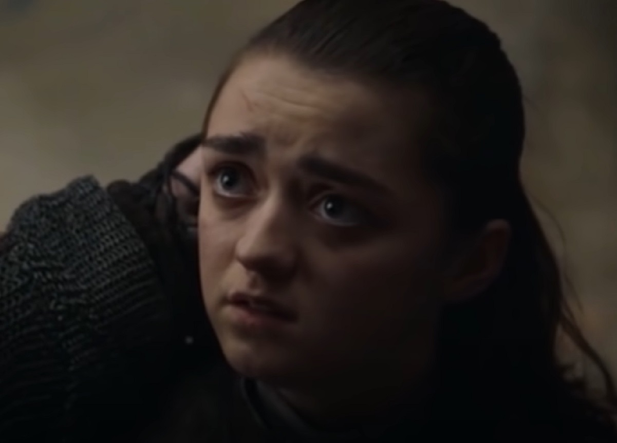 Screenshot of Arya Stark looking sad - from Game of Thrones (2011-19)