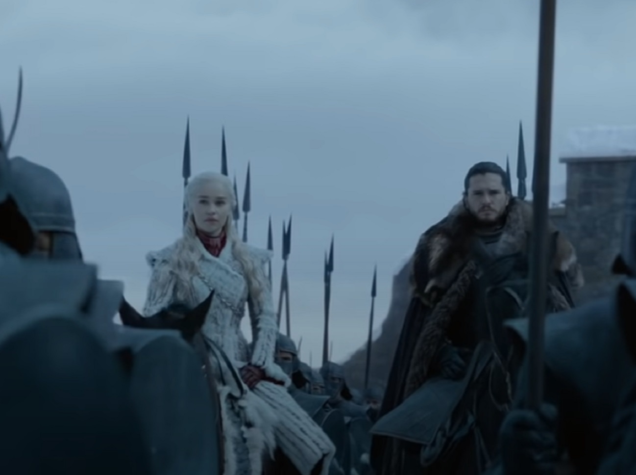 Screenshot of Jon Snow and Daenerys Targaryen- from Game of Thrones (2011-19)