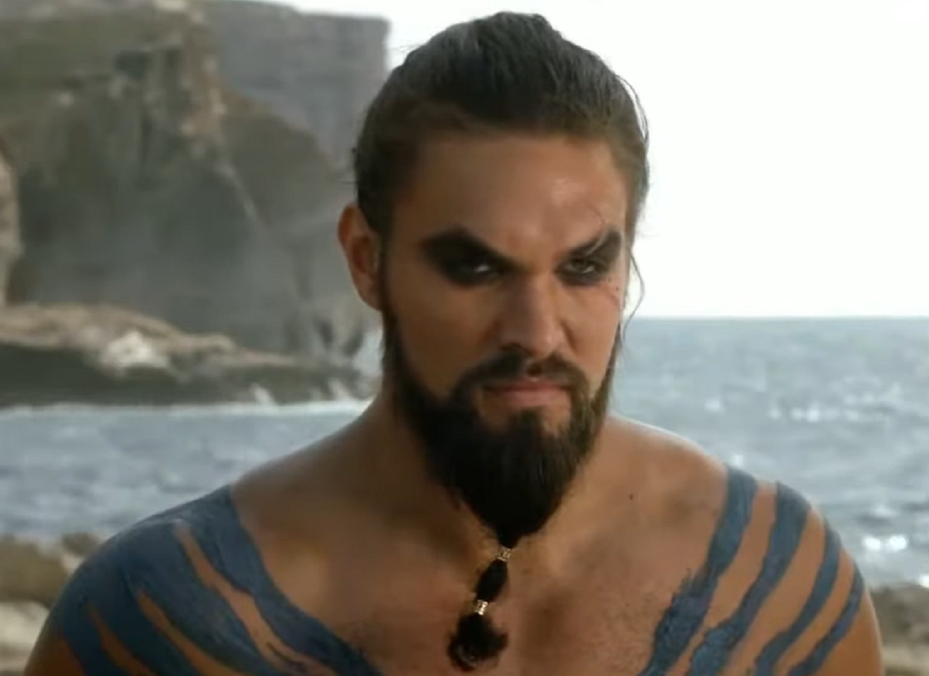 Screenshot of Khal Drogo looking upset - from Game of Thrones (2011-19)
