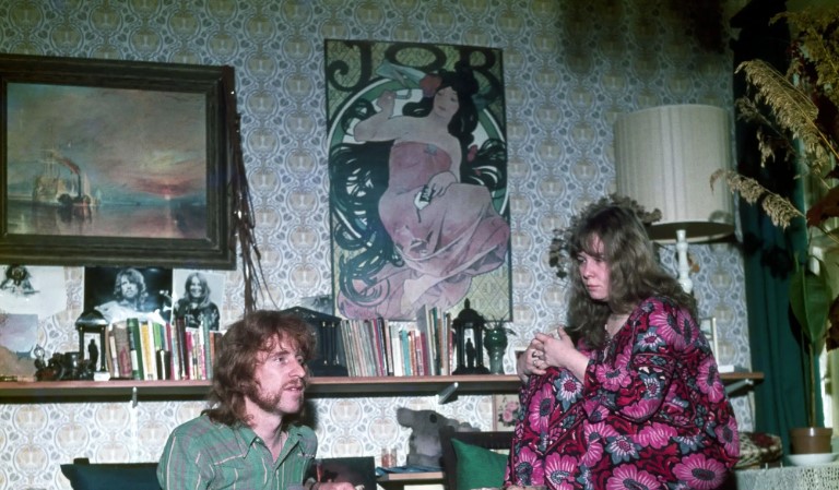 Sandy Denny and husband at home