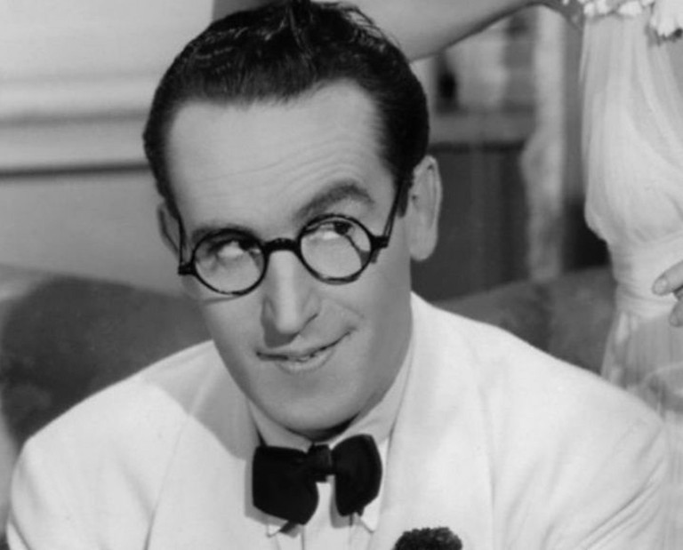 Harold Lloyd in a surreal, dreamlike scene from one of his films