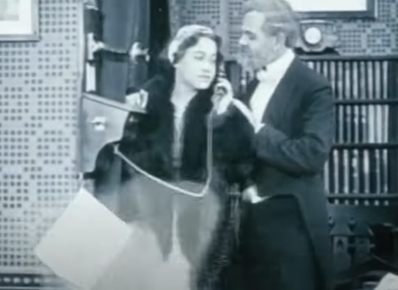 Dorothy Gibson speaking on the phone