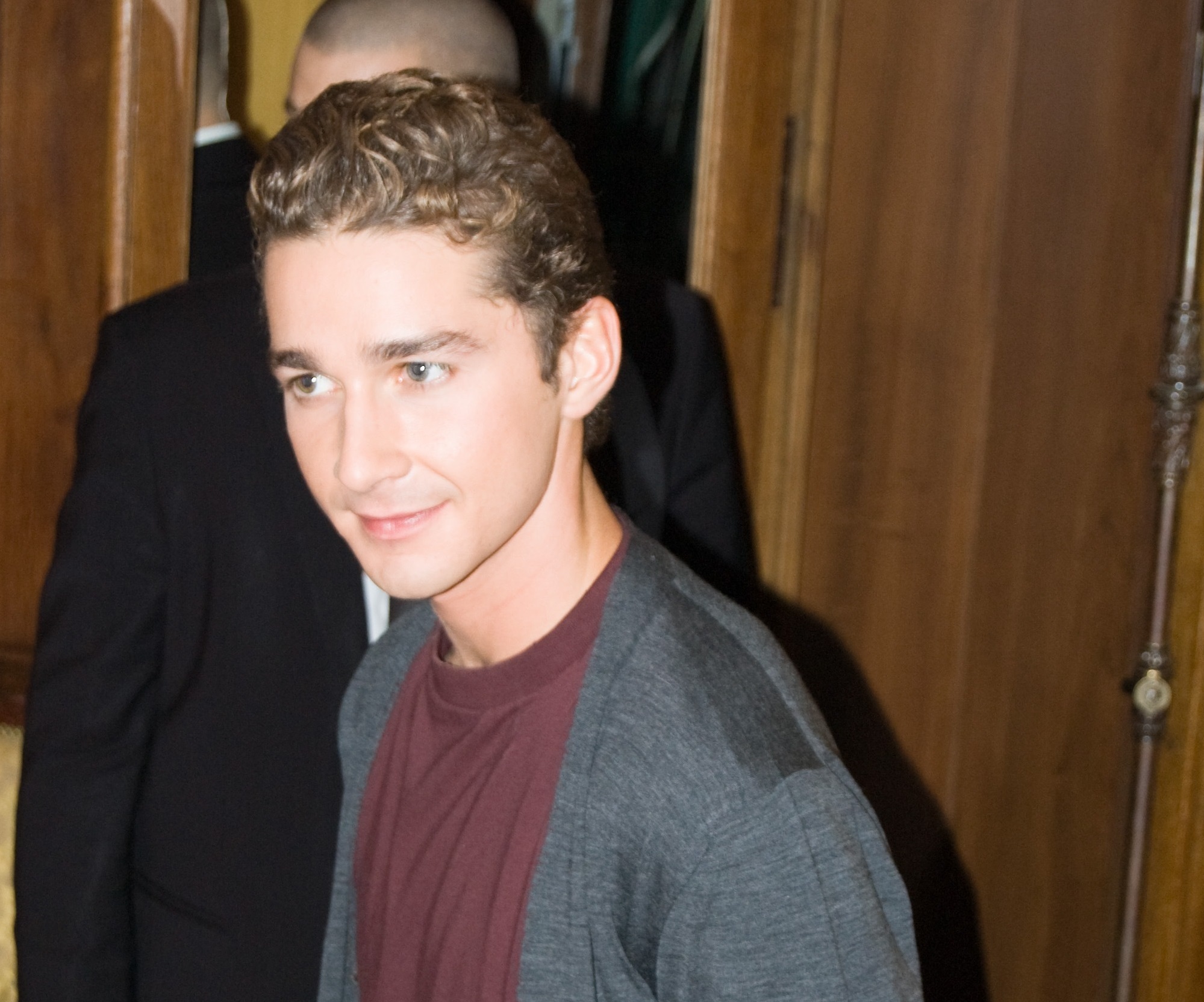 Portrait Photo of Shia LaBeouf posing at the Transformers: Revenge of the Fallen press conference