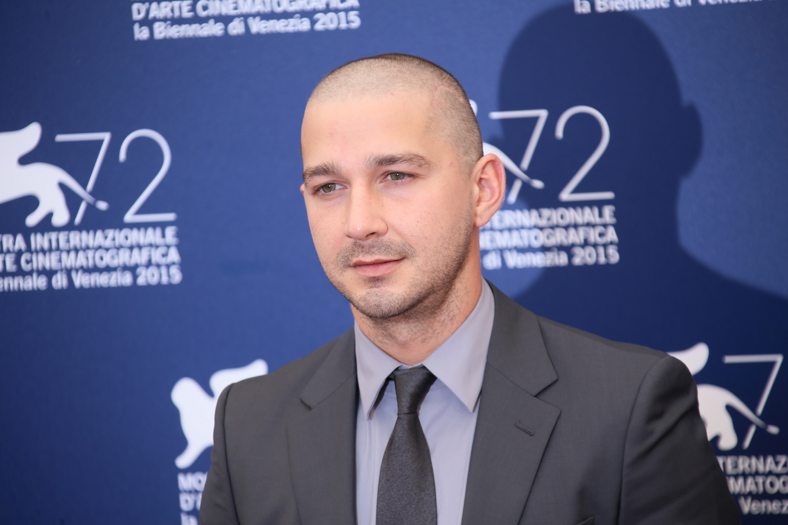 Shia LaBeouf attends a photocall for 'Man Down' during the 72nd Venice Film Festival